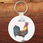 Waterverf Rooster Sleutelhanger (Voorkant)