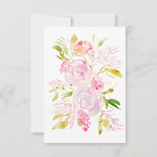 Waterverf Rose Bouquet bespaart de datum Save The Date (Achterkant)