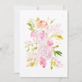 Waterverf Rose Bouquet Diamond Wedding Kaart (Achterkant)