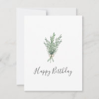 Waterverf Rosemary Bouquet met Jute Bow
