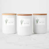 Waterverf Rosemary Bouquet met Jute Bow Voedselcontainer Etiket (Flessen)