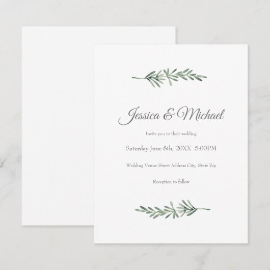 Waterverf Rosemary Kaart (Voorkant / Achterkant)