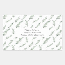 Waterverf Rosemary Leaves Patroonlabels