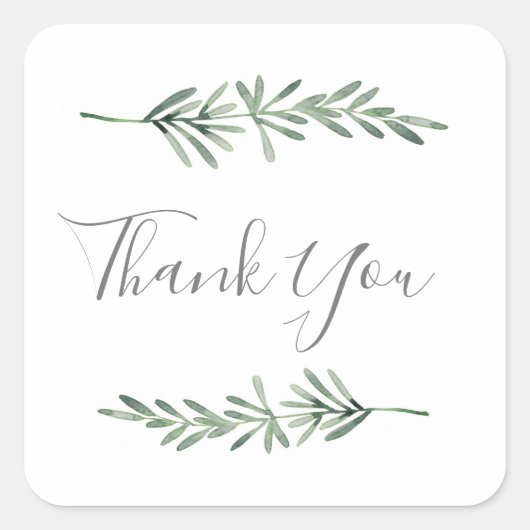 Waterverf Rosemary Vierkante Sticker (Voorkant)