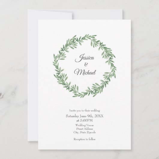 Waterverf Rosemary Wreath Kaart (Voorkant)