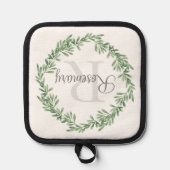 Waterverf Rosemary Wreath Pannenlap (Voorkant)