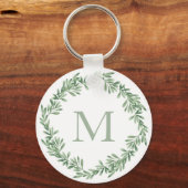 Waterverf Rosemary Wreath Sleutelhanger (Voorkant)