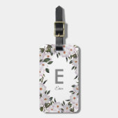 Waterverf Roses Ballerina Floral Monogram Bagagelabel (Voorkant verticaal)