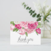 Waterverf Roses Bridal Dank u Briefkaart (Staand voorkant)