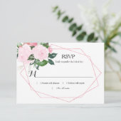 Waterverf Roses Greenery Geometric RSVP Kaartje (Staand voorkant)