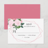 Waterverf Roses Greenery Geometric RSVP Kaartje (Voorkant / Achterkant)