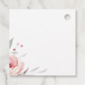 Waterverf Roses Wedding Square Bedankjes Labels (Achterkant)