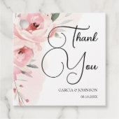 Waterverf Roses Wedding Square Bedankjes Labels (Voorkant)