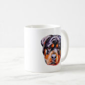 Waterverf Rottweiler Koffiemok (Voorkant rechts)