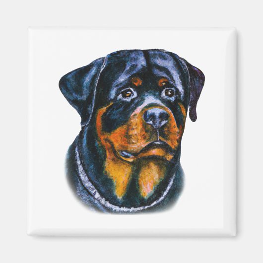 Waterverf Rottweiler Magneet (Voorkant)