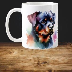 Waterverf Rottweiler Personaliseren Koffiemok
