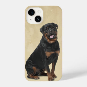 Waterverf Rotweiler Dog Pet Animal Natuur Art iPhone 14 Hoesje