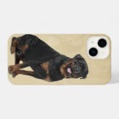 Waterverf Rotweiler Dog Pet Animal Natuur Art iPhone Hoesje (Achterkant horizontaal)