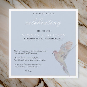 Waterverf Rouwende duif viering van het leven Kaart