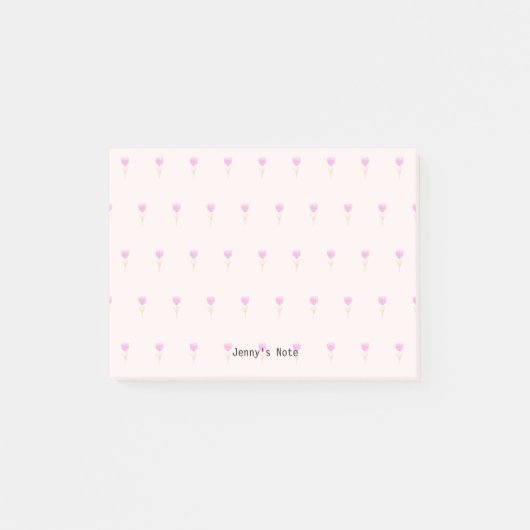 Waterverf roze aanjager Aangepaste naam Post-it® Notes (Voorkant)
