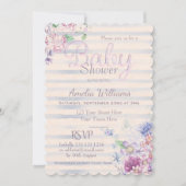 Waterverf Roze Baby shower Kaart (Voorkant)