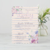 Waterverf Roze Baby shower Kaart (Staand voorkant)