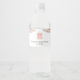 Waterverf Roze Baby shower Waterflesetiketten Waterfles Etiket