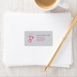 Waterverf Roze bessen girly aangepaste naam Busine Etiket
