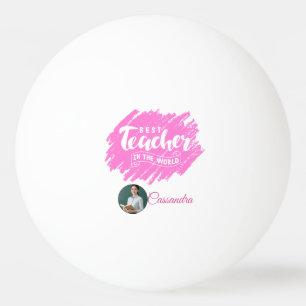Waterverf Roze Beste Leraar ter Wereld Foto Pingpongballen