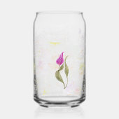 Waterverf roze blaadje blikvorm glas (Voorkant)