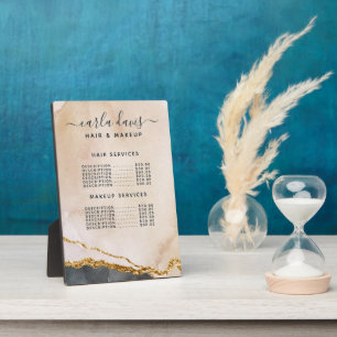 Waterverf Roze Black Gold Salon Price Menu Plaque Fotoplaat