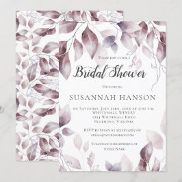 Waterverf roze bladeren Vrijgezellenfeest Kaart