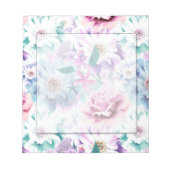 Waterverf roze, blauwe bloemen. notitieblok (Voorkant)