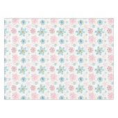 Waterverf Roze, blauwe en gouden wintersneeuwvlokk Tafelkleed (Voorkant (Horizontaal))