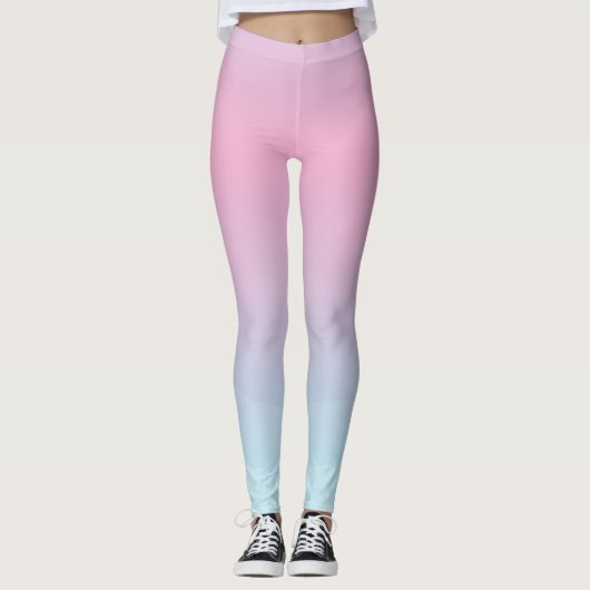 Waterverf Roze Blauwe Leggings (Voorkant)