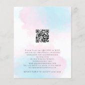 Waterverf roze blauwe QR-code bruiloft uitnodigen (Achterkant)