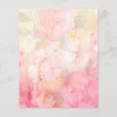 Waterverf Roze Bloem Achtergrond Flyer (Achterkant)