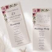 Waterverf Roze Bloem Bruiloft Evenement Programma