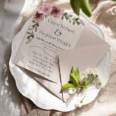 Waterverf Roze Bloem Bruiloft Evenement Uitnodigin Kaart