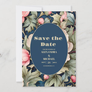 Waterverf Roze Bloem Bruiloft Save The Date