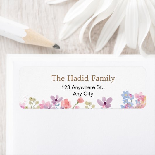 Waterverf Roze Bloem Etiket (Insitu)