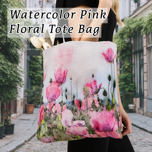 Waterverf Roze Bloem Modern Cosmopolitan Draagtas