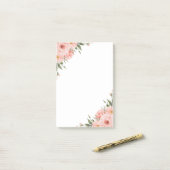 Waterverf Roze Bloem Post-it® Notes (Op bureau)