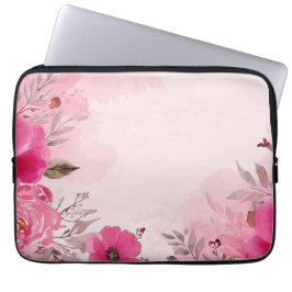 Waterverf Roze Bloem roze laptop mouwen Laptop Sleeve