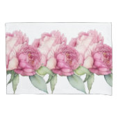 Waterverf roze bloemblaadjes roze pioenen roze roz kussensloop (Voorkant)
