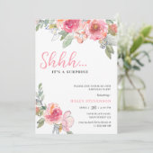 Waterverf Roze Bloemen 18e Boho Chic Verjaardag Kaart (Staand voorkant)