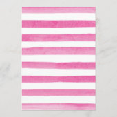 Waterverf roze bloemen bruiloft menu (Achterkant)