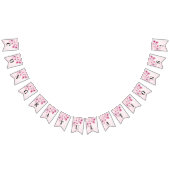 Waterverf Roze Bloemen Bunting Flag Vlaggetjes (Alle)