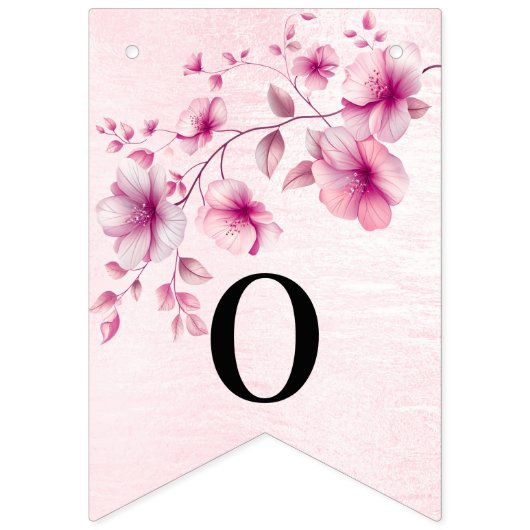 Waterverf Roze Bloemen Bunting Flag Vlaggetjes (Tweede vlag)