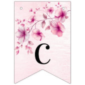 Waterverf Roze Bloemen Bunting Flag Vlaggetjes (Eerste vlag)